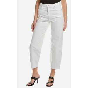 Frame Denim High-Rise Barrel Jeans Size 25 x 33‎ Rumpled Blanc Pants Cotton